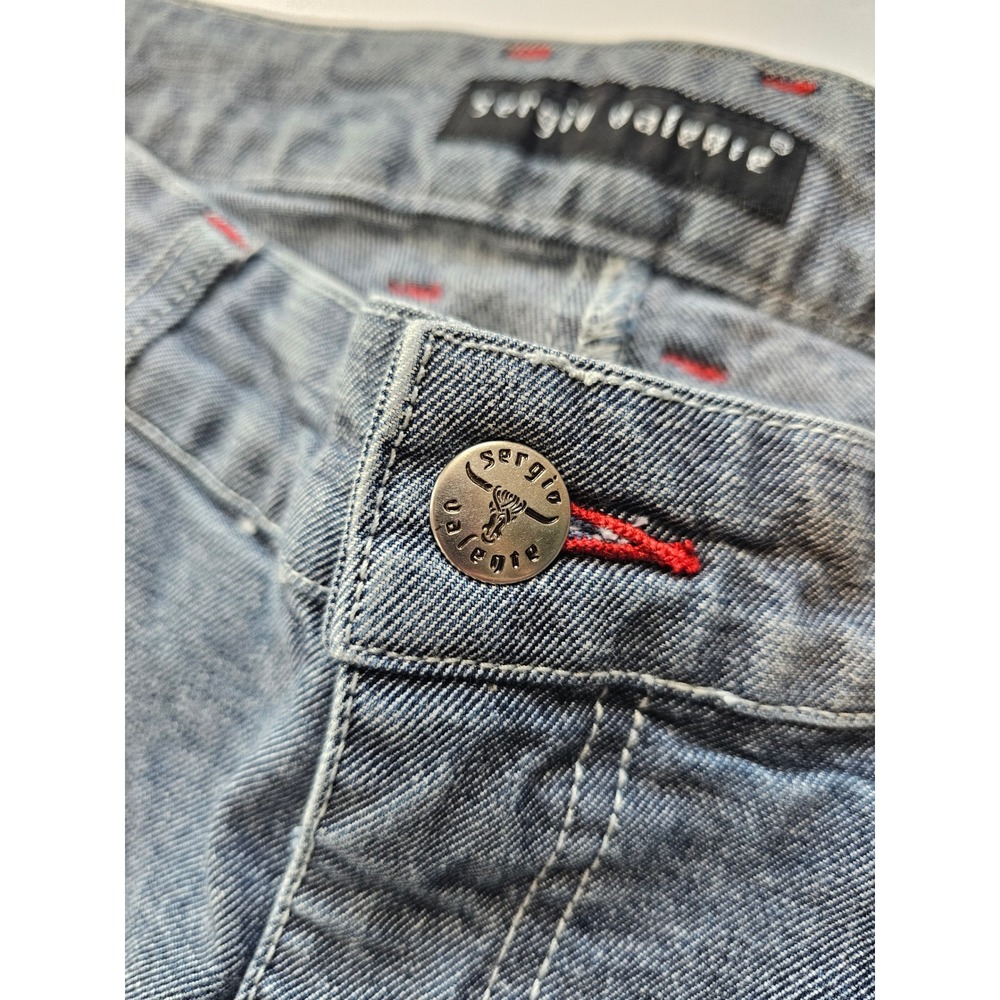 Vintage Sergio Valente Jeans 30 Straight Leg Bull Embroidered Y2K Western Denim - Picture 3 of 7